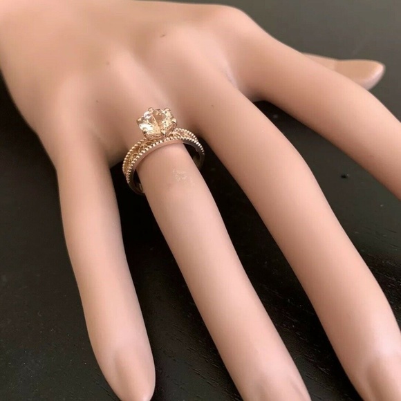 1.70Cts Natural Morganite 14k Solid Rose Gold Ring